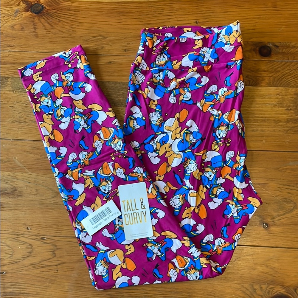 NWT LuLaRoe Disney Grumpy Donald Duck Tall and Curvy leggings 💥2 for 20💥